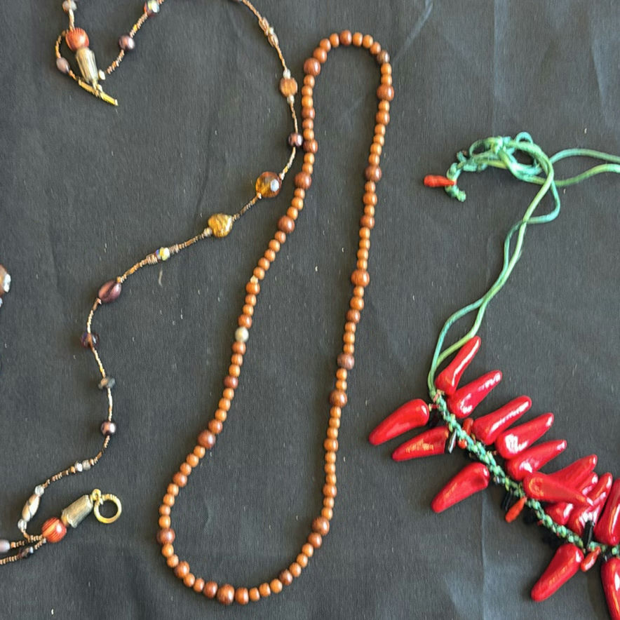 Chili pepper necklace with beaded jewelry set - image 3 of 6