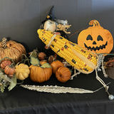 Autumn Halloween Display with Pumpkins, Gourds, and Corn - thumbnail 3 of 5