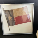 Framed Texas flag and decorative stone fortress sculpture - thumbnail 2 of 3