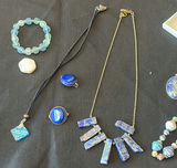 Assorted blue jewelry set (necklaces, bracelets, earrings, and pendants) - thumbnail 2 of 7