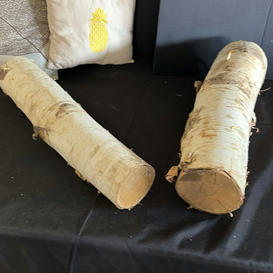 Birch Wood Logs and Pineapple/Leaf Cushions - image 2 of 3