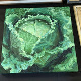 Ruth Shirley framed paintings: chair, florals, landscape, and abstract greens - thumbnail 2 of 8