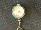Turquoise and gold-tone bead necklaces with a pocket watch pendant - thumbnail 2 of 6
