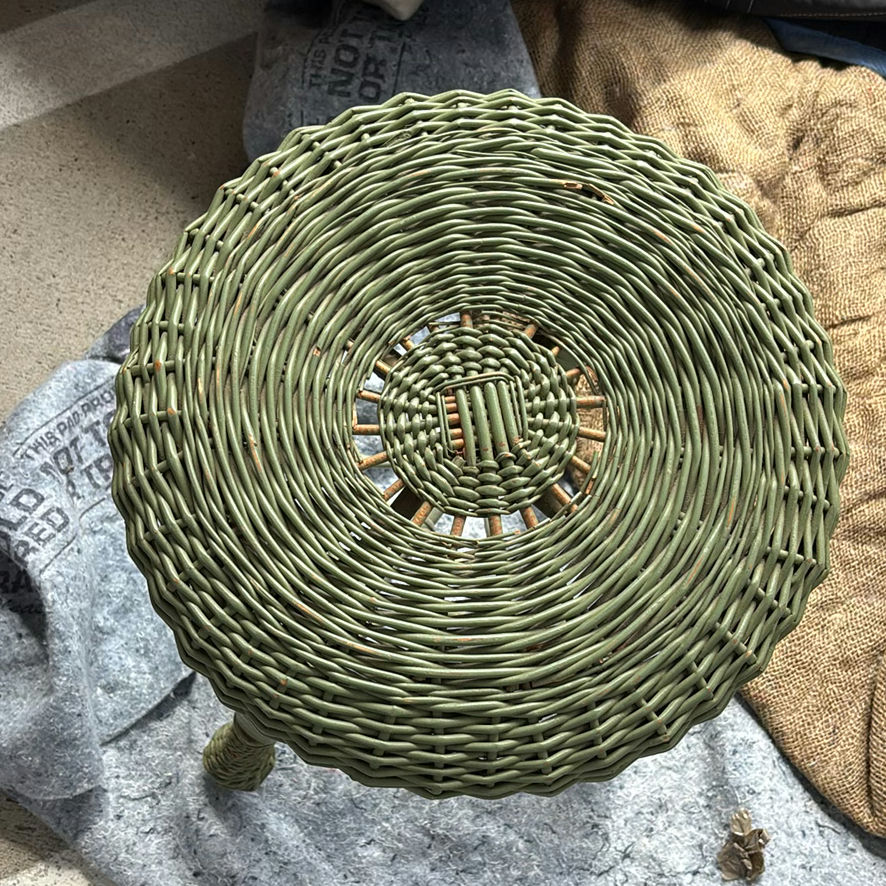 Round Side Table and Wicker Stool - image 6 of 6