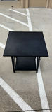 Black Rectangular Table and Round Stone-Top Wooden Table - thumbnail 1 of 5