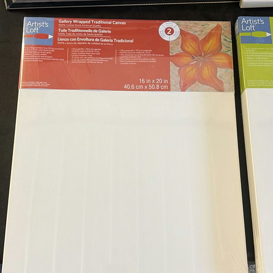 Assorted picture frames, decorative mirror, and art supplies - image 4 of 11