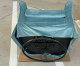 Blue Upholstered Swivel Barrel Chair - thumbnail 4 of 7