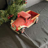 Christmas wreath with vintage red toy truck - thumbnail 2 of 3