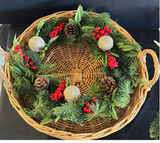 Decorative Christmas Wreath, Bonsai Tree, Brown Berry Branch, and Monstera Plant - thumbnail 1 of 7