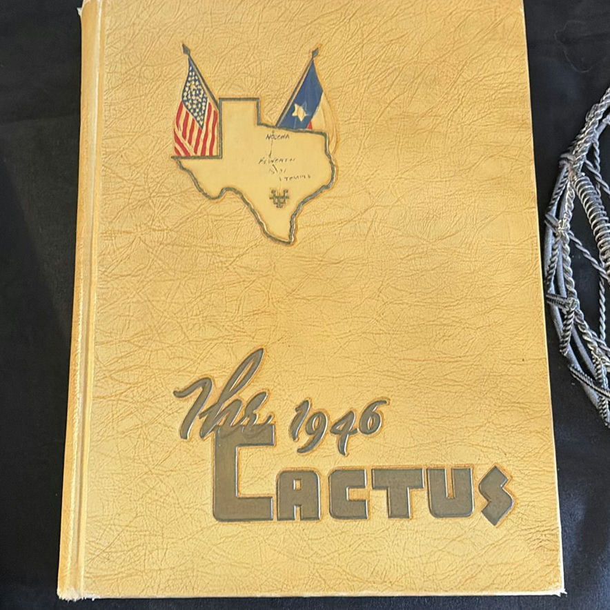 The Cactus yearbooks (1946 and 1947) with round wire basket and red padded handles - image 4 of 7