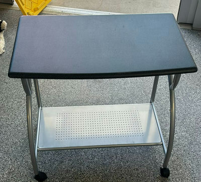 Rolling Desk with Lower Metal Shelf - Image 1 of 4