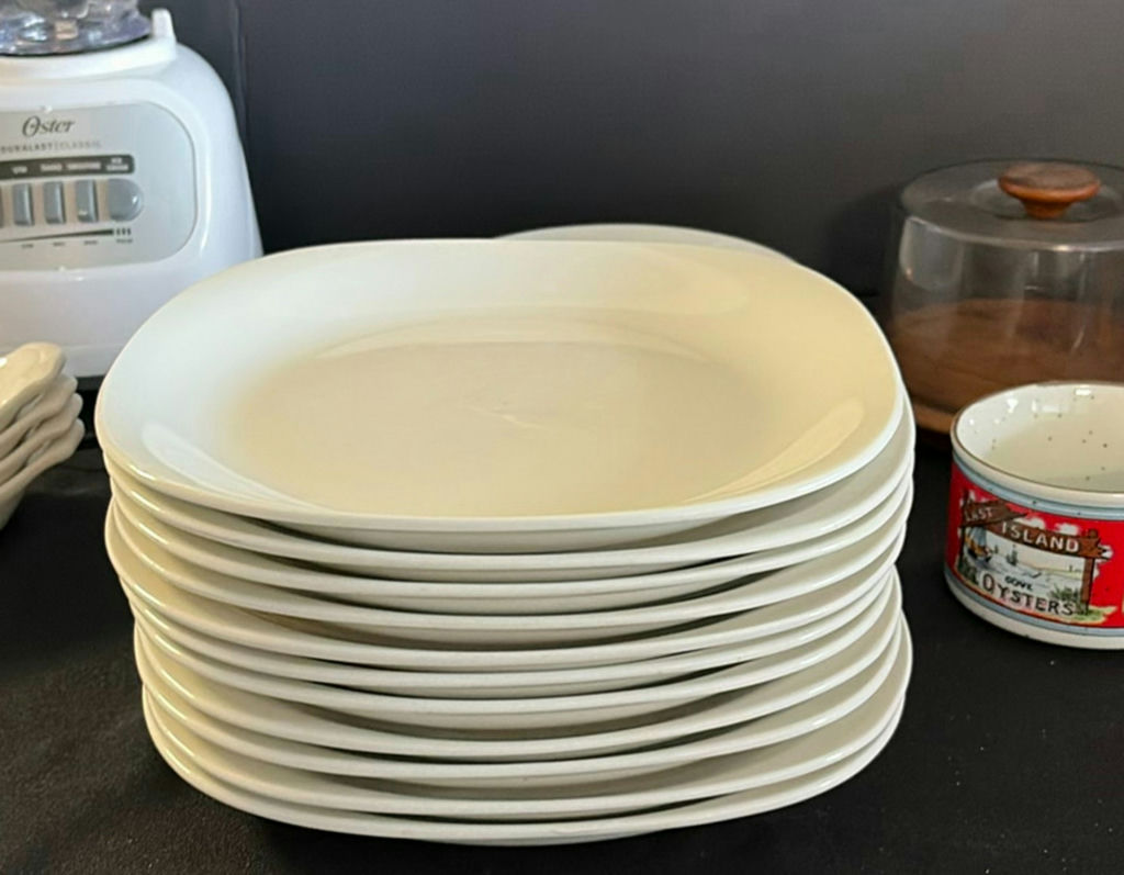 Blender with stacked dinnerware and assorted kitchenware - image 2 of 10