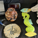 Assorted home decor items including glass sculptures, pottery, and textiles - thumbnail 4 of 5