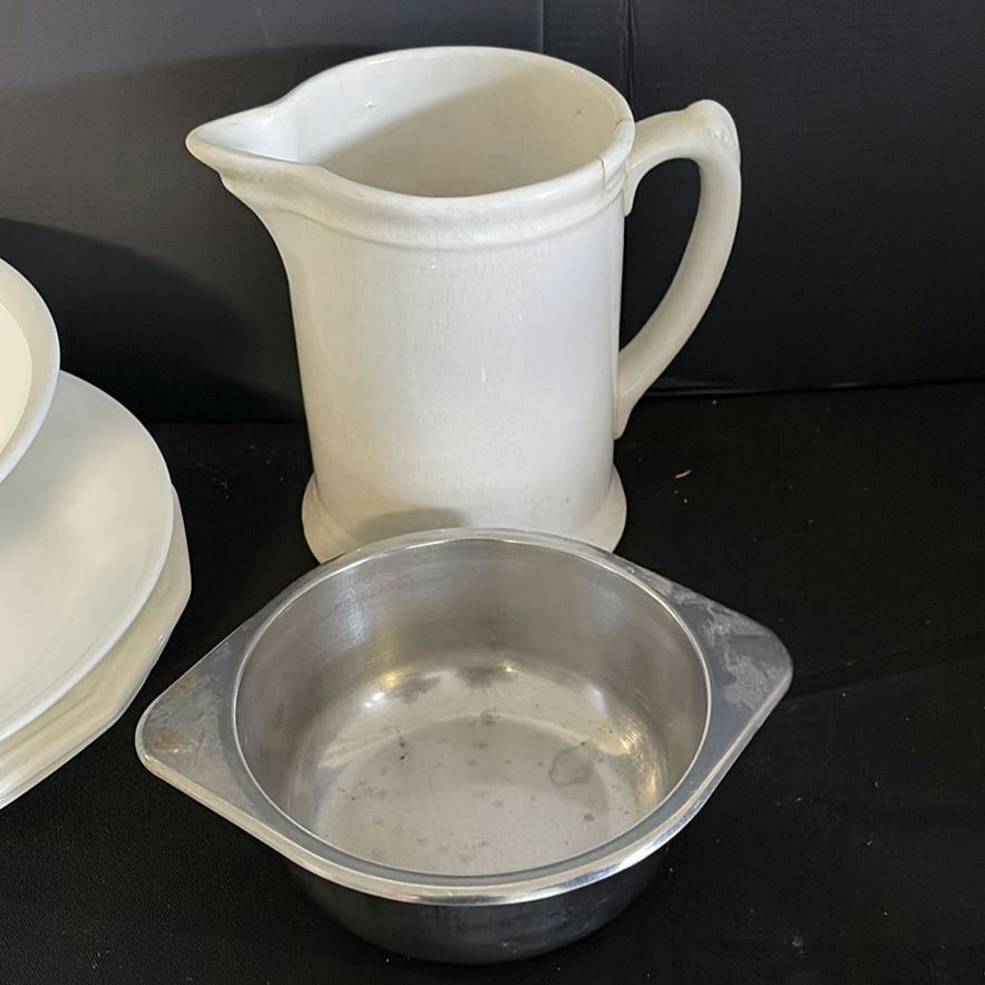 White ceramic dinnerware set with mugs, bowls, plates, and kitchen accessories - image 9 of 9