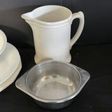 White ceramic dinnerware set with mugs, bowls, plates, and kitchen accessories - thumbnail 9 of 9