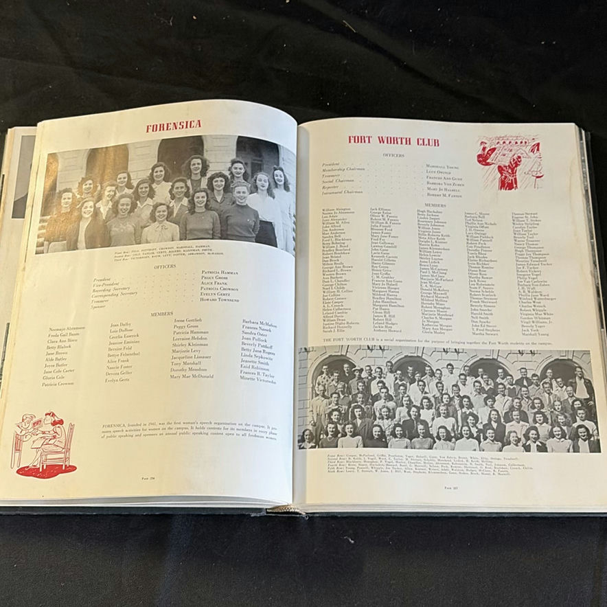 The Cactus yearbooks (1946 and 1947) with round wire basket and red padded handles - image 2 of 7