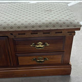 Upholstered Wooden Storage Bench with Drawers - thumbnail 3 of 9