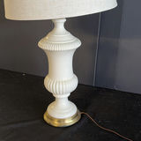 White ceramic table lamp with fabric shade - thumbnail 4 of 4