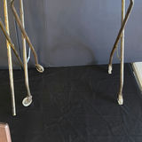Vintage wheeled tray table with ceramic top and wooden back panel - thumbnail 5 of 8