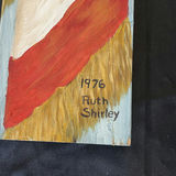Carved wooden eagle with shield and flag-pattern boards - thumbnail 8 of 9