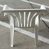 White Plastic Armchair and Wooden Woven-Seat Chair - thumbnail 3 of 7