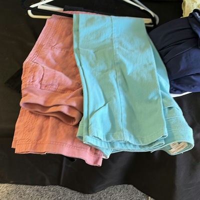 Assorted casual clothing items (denim, tees, and tops) - Image 1 of 9