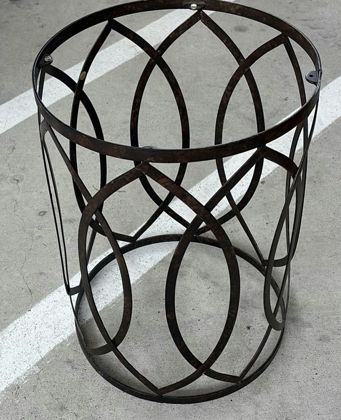 Metal Cylindrical Stand with Round Grate and Wooden Bird Wall Decor - image 2 of 12
