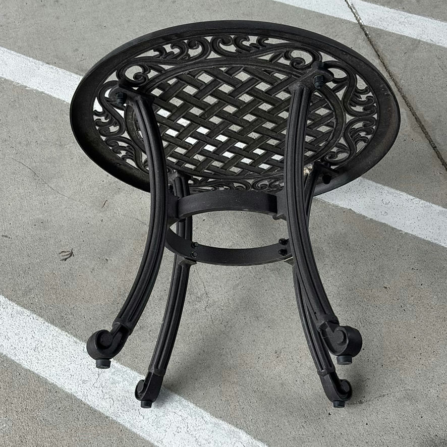 Rolling Three-Tier Utility Cart and Round Metal Side Table - image 6 of 6