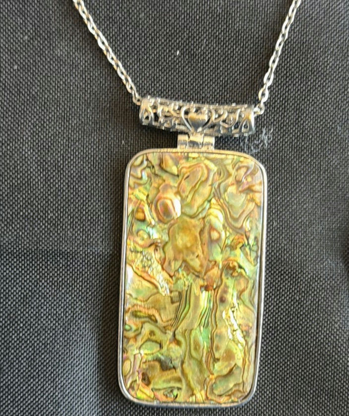 Assorted jewelry set with abalone shell and blue stones - image 8 of 8
