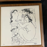 Three framed line drawings of nude figures - thumbnail 3 of 4