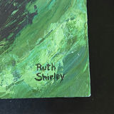 Ruth Shirley framed paintings: chair, florals, landscape, and abstract greens - thumbnail 8 of 8