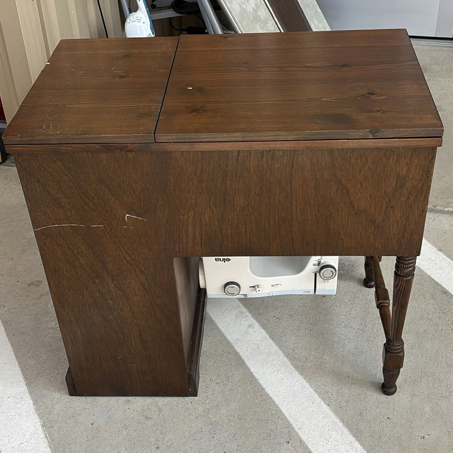Wooden Sewing Cabinet with Elna Sewing Machine - image 6 of 6