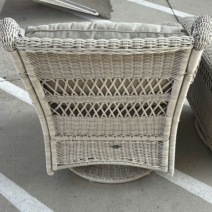 Two Wicker Armchairs with Cushions - image 6 of 8
