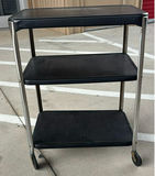 Rolling Three-Tier Utility Cart and Round Metal Side Table - thumbnail 2 of 6