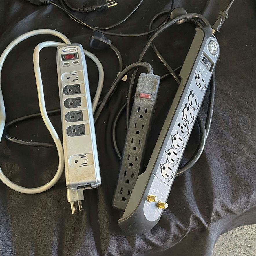 RCA DVD player, Shark handheld vacuum, and power strips with cords - image 5 of 5