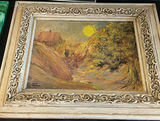 Ruth Shirley framed paintings: chair, florals, landscape, and abstract greens - thumbnail 4 of 8