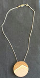 Assorted necklaces: pink pearl strand, colorful beaded necklace, and wood pendant necklace - thumbnail 2 of 5