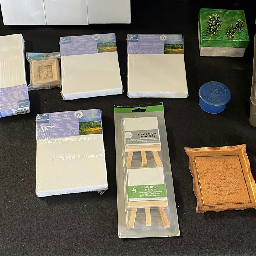 Acrylic paints, canvases, easels, and painting supplies - image 3 of 11