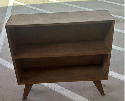 Wooden Two-Shelf Cabinet with Tapered Legs - Image 1 of 5