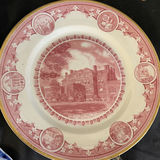 Decorative ceramic plate set: blue-and-white scenes and pink transferware with spoon - thumbnail 3 of 8