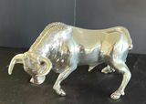 Polished chrome bull sculpture - thumbnail 2 of 4