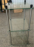 Three-Tier Glass Shelving Unit with Metal Posts - thumbnail 3 of 3