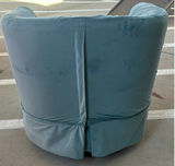 Blue Upholstered Swivel Barrel Chair - thumbnail 3 of 7