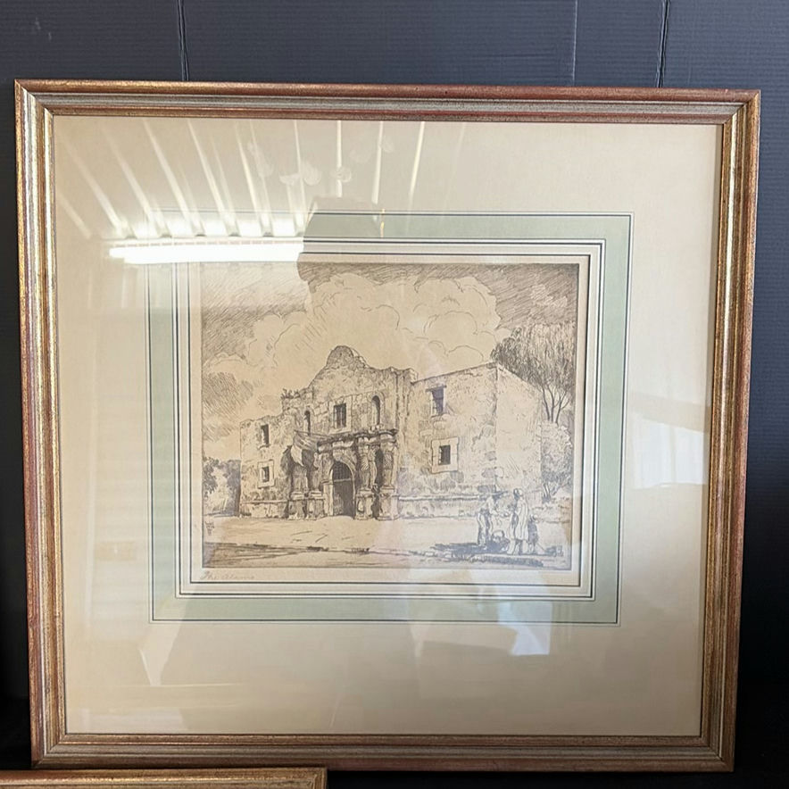 Three framed prints of architectural scenes with artist label - image 3 of 5