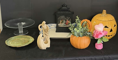 Halloween Pumpkin Decor with Ceramic Accents - Image 1 of 6
