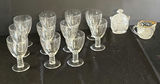 Clear glass goblets with twisted stems and crystal serving pieces - thumbnail 1 of 5