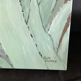 Set of three paintings: winter landscape in ornate frame and two botanical canvases - thumbnail 6 of 6