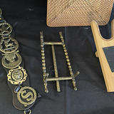 Assorted weaving, wicker, and brass decorative items - thumbnail 3 of 5