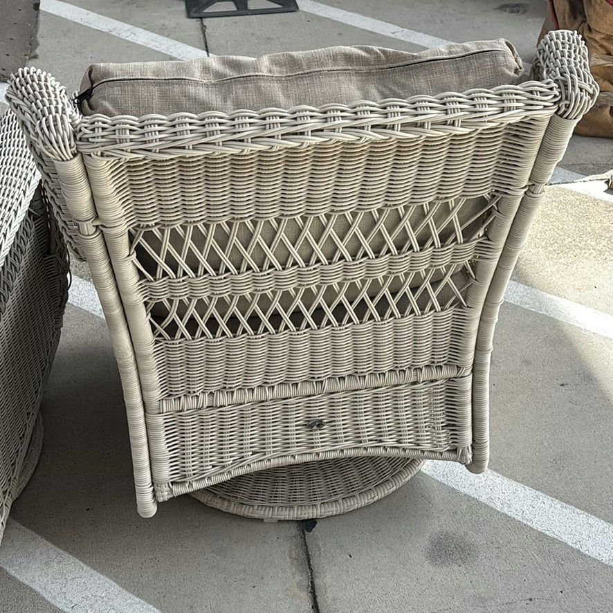Two Wicker Armchairs with Cushions - image 7 of 8