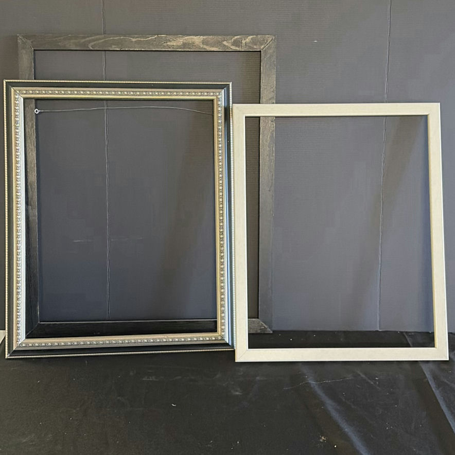 Assorted picture frames, decorative mirror, and art supplies - image 1 of 11